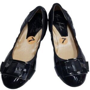 Marc Fisher Rosa Black Patent Leather Women's Ballet Flat Size 7